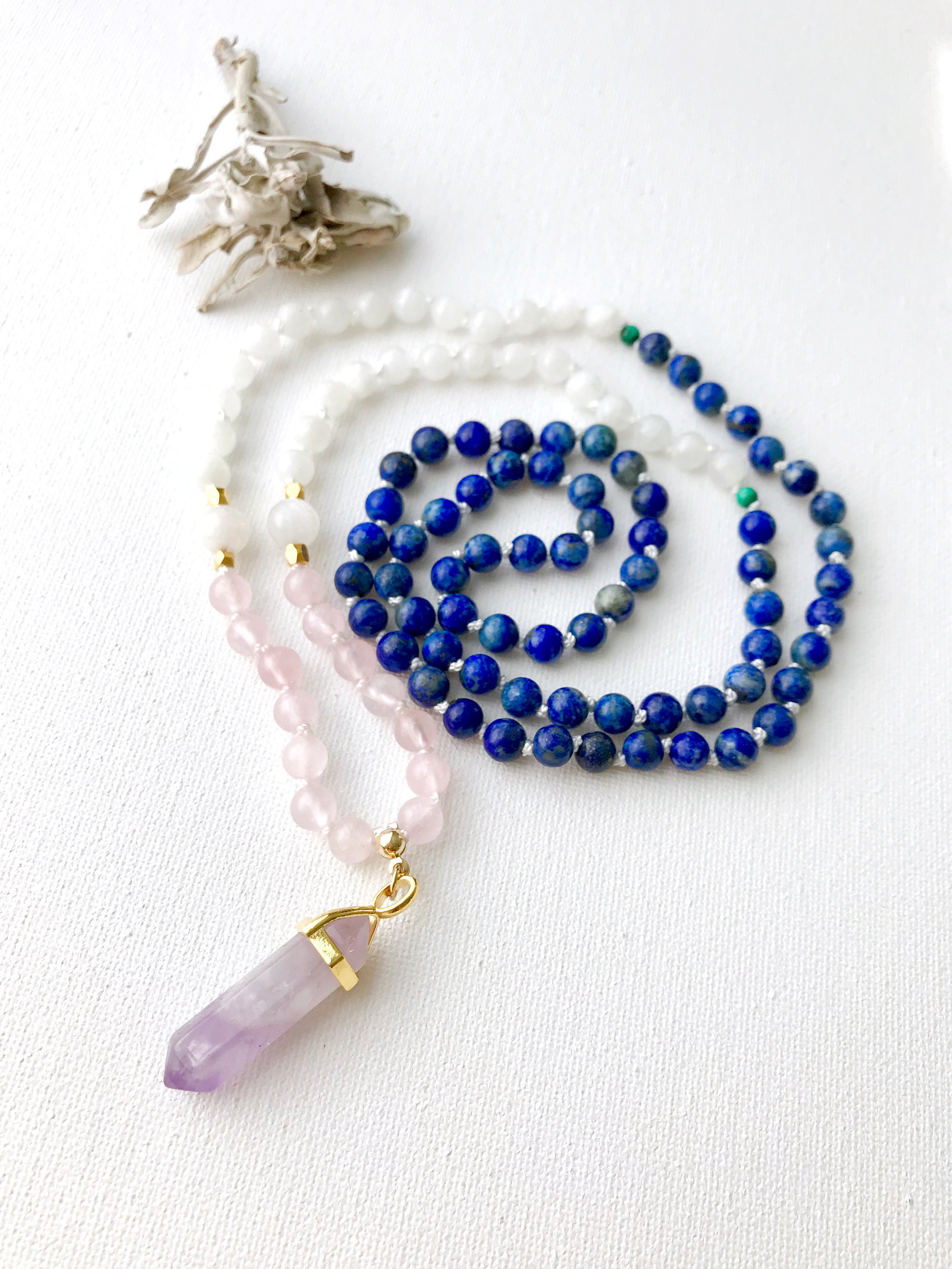 Birth Mala Necklace Fertility Mala Beads Pregnancy Mala Etsy