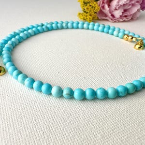 AAA+ Turquoise Necklace • Beaded Necklace • Candy Necklace • Turquoise Choker • Beaded Turquoise Layering Necklace • Dainty Necklace Gift