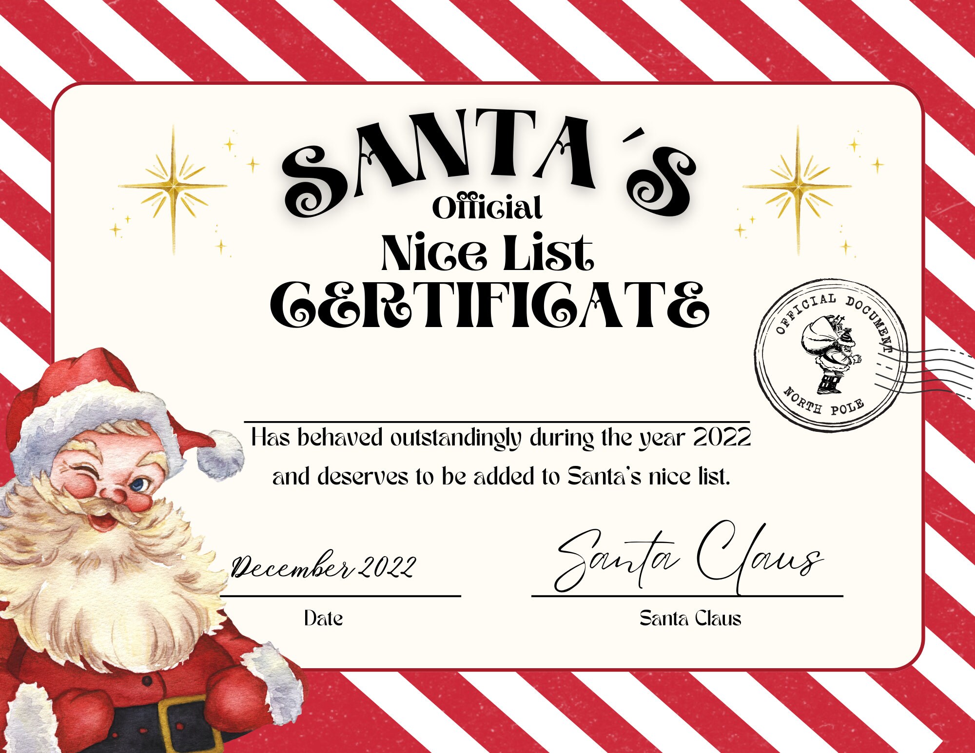 Santa s Nice List Certificate Digital Download Etsy Santa s Nice List Certificate Digital Download Etsy