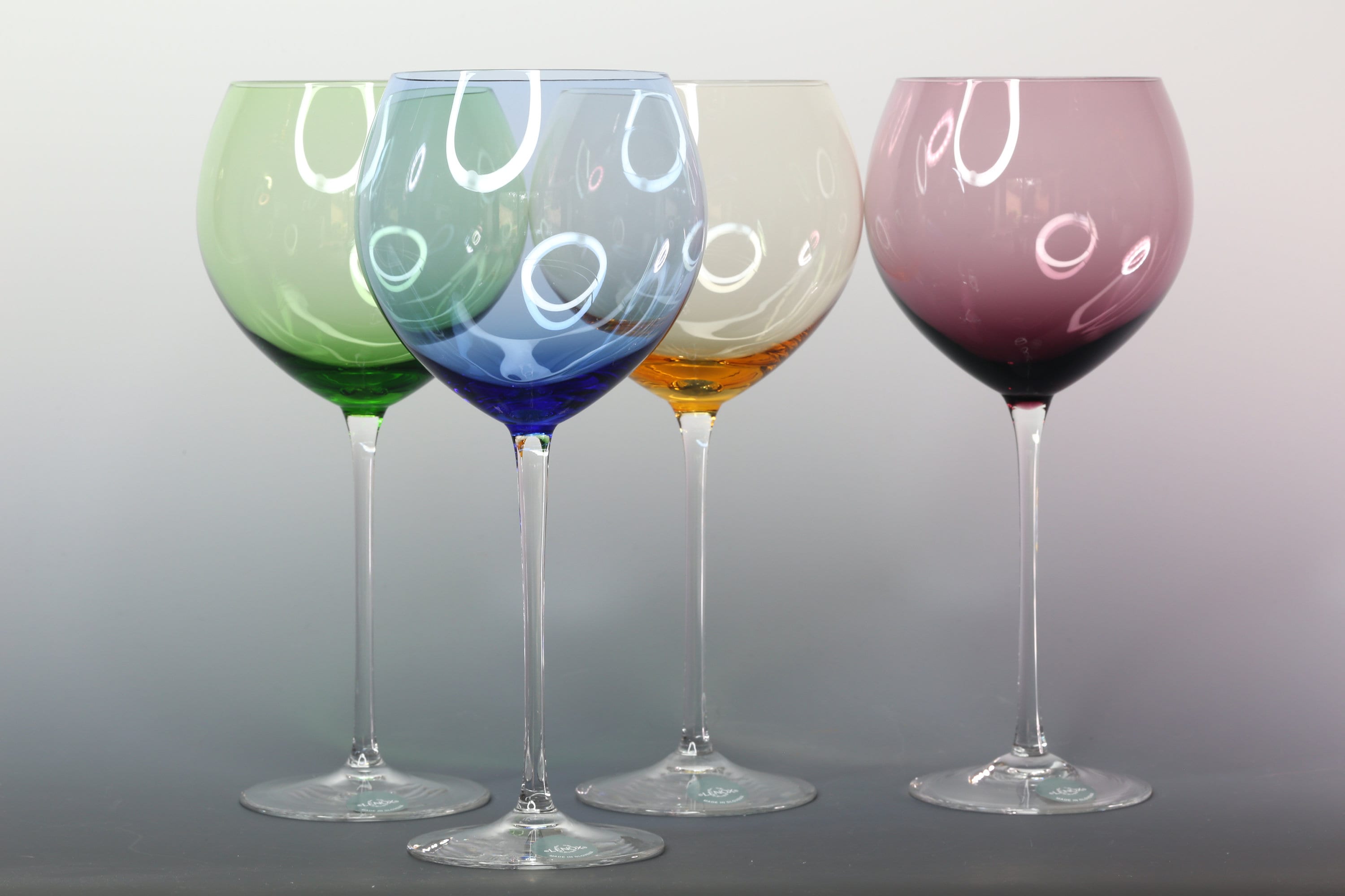 Vintage Lenox Wine Glass Set, Lenox Colored Gems Balloon Wine Set