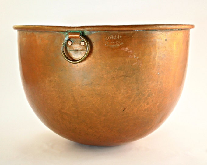 Copper Bowl Large Copper Bowl Large Copper Beating Bowl Etsy