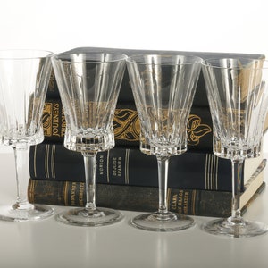 4 Vintage Gorham Crystal Wine Glasses in Richelieu-Rondo Pattern