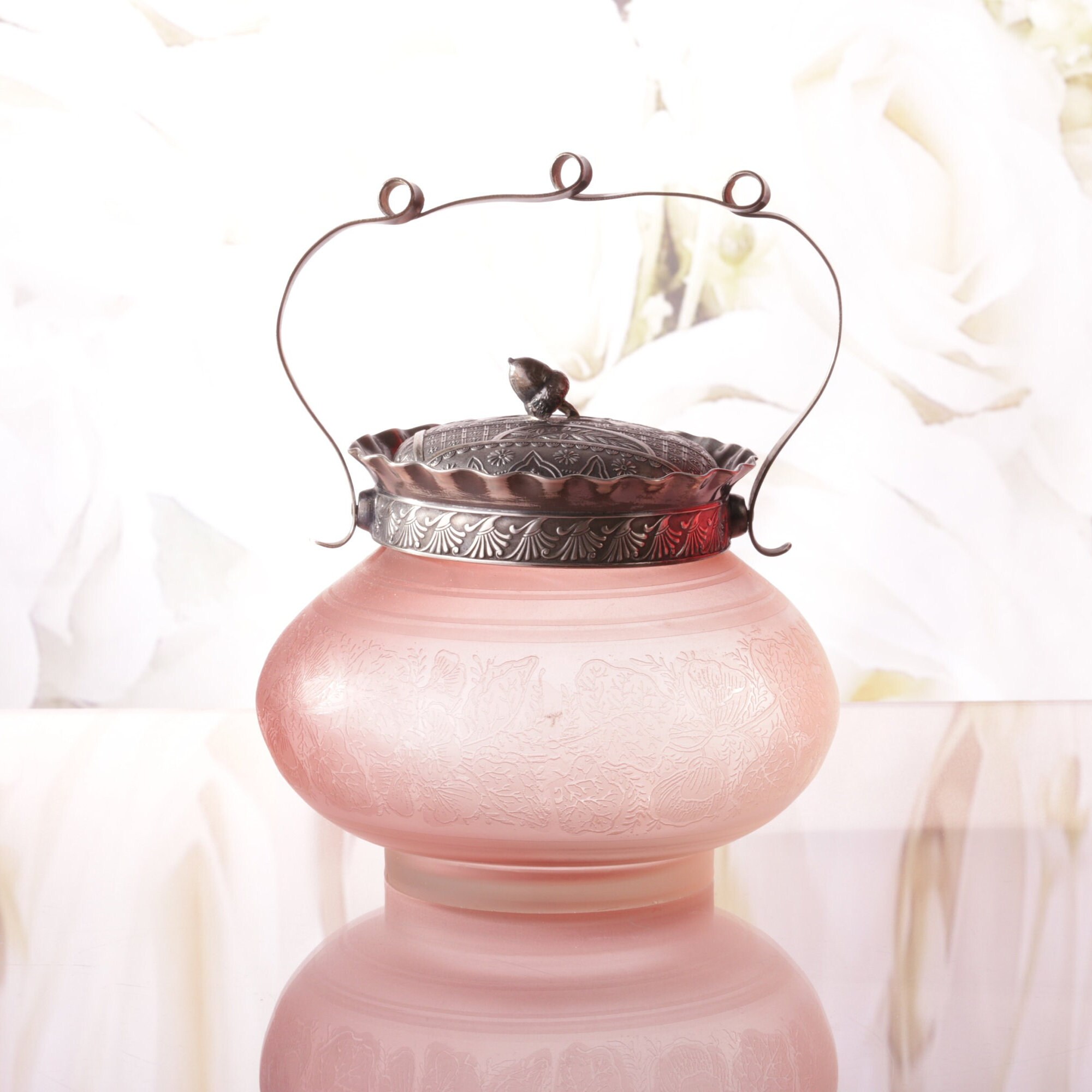 Pip Studio Spring to Life Gilt Pink Floral Porcelain Biscuit Jar Canister 