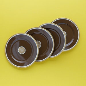Vintage Fitz and Floyd Bread Plates: Medaillon d&#39;Or Cognac, Set of 4