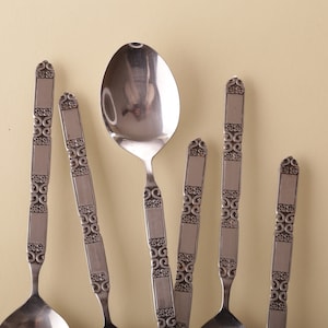 Mid Century Interpur Stainless Steel Teaspoons - Set of 6
