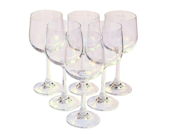 Daniela German Chrystal Wine Glass European Water Goblet Set of 6 in Original Box
