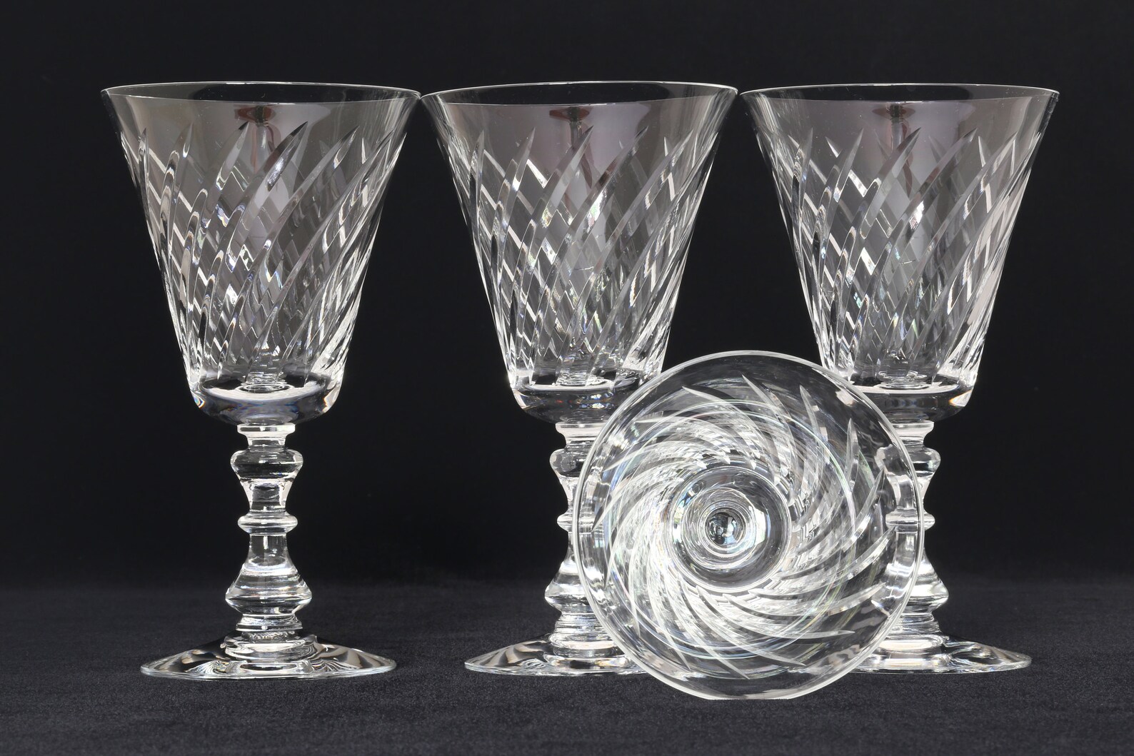 4 Vintage Crystal Water Glasses in the 4 Fostoria Ballet Etsy