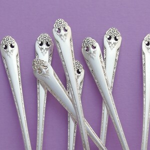 8 Vintage Teaspoons in Silver Plate