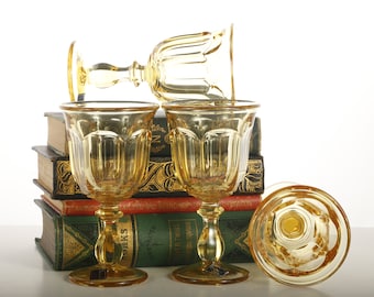 4 Old Williamsburg Yellow Water Glasses, Imperial by Lenox