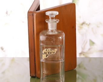 Antique Glass Apothecary Bottle: Whitall Tatum & Co. Pharmacy Decor