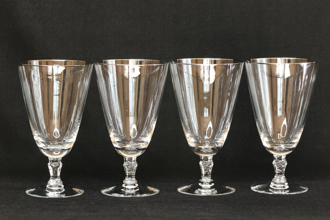 4 Vintage Crystal Iced Tea Glasses Fostoria Engagement Etsy