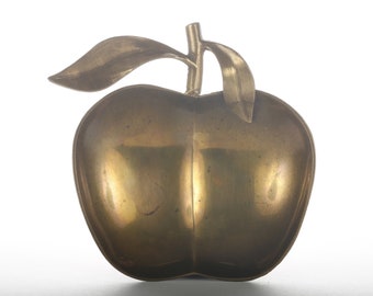 Vintage Solid Brass Apple Dish Tray