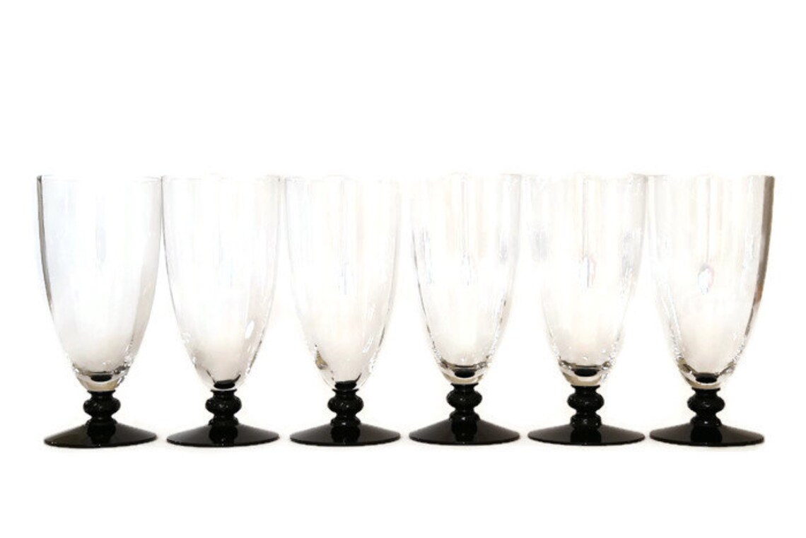 6 Vintage Crystal Juice Glasses H C Fry Crystal Juice Wine Etsy