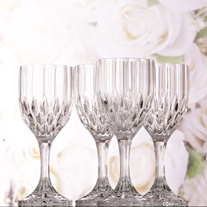 Cristal d&#39;Arques Bretagne Water Goblets - Vintage French Wine Glasses, Set of 4