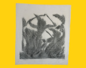 Original 1960s Thai Temple Rubbing