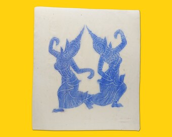 Original 1960s Thai Temple Rubbing