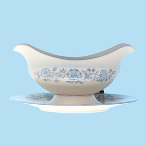 Vintage Lenox Fanciful Gravy Boat with Fixed Underplate