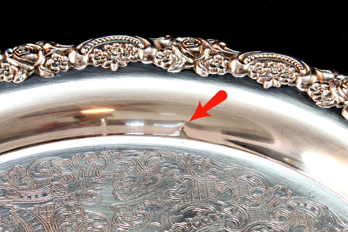 Oneida Silver Plate Tray Fancy Round Silverplate Tray Etsy