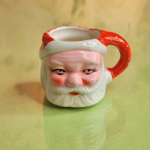 Vintage Mini Santa Mug Made in Japan, Cold Paint Santa Mug, Santa Clause Mug, Christmas Decor