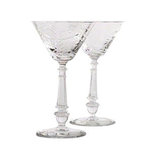 Vintage Liquor Cocktail Crystal Glass Set of 2 by Rock Sharpe