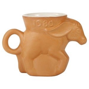 Political Mug for Democrat, 1980 Frankoma Coffee Mug in Donkey Democratic Shape