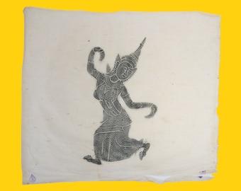 Original 1960s Thai Temple Rubbing