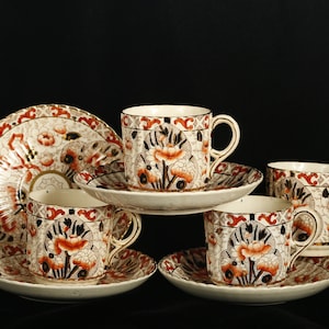 4 Antique Teacups & Saucers