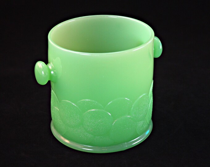 Fenton Jadeite Cookie Jar, Fenton Jadeite Macaroon Jar, Fenton Jadeite