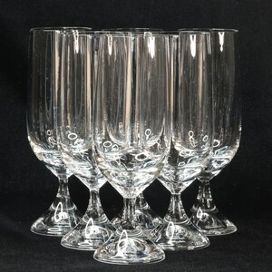 6 Vintage Rosenthal Glasses, Rosenthal Studio-Line #900, Rosenthal Clarion Crystal, Clairon Pattern Beer Glasses, Crystal Ice Tea Goblets
