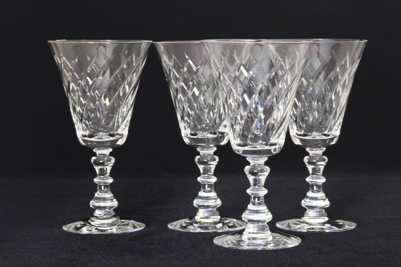 4 Vintage Crystal Water Glasses in the 4 Fostoria Ballet Etsy