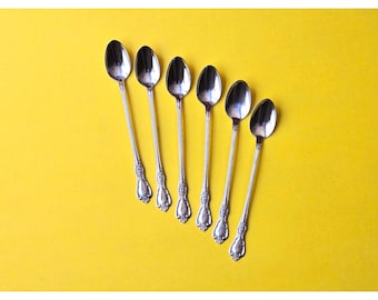 Vintage Oneida Kennett Square Iced Tea Spoons - Stainless Steel Flatware Set