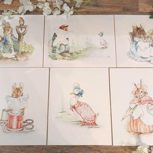 Beatrix Potter Character Art Prints – Set of 6 Colored Pencil Illustrations