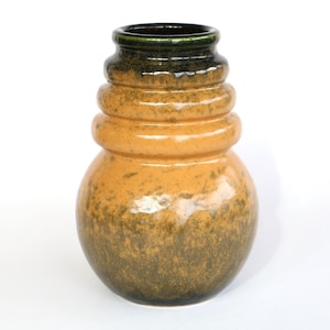 Scheurich vase Vienna Wien amber brown west german pottery 269-18 FAT LAVA