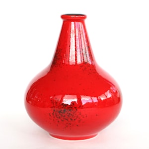 Schmider Zell vase West German pottery 4563-1 red speckled ceramic vase mid century modern vintage