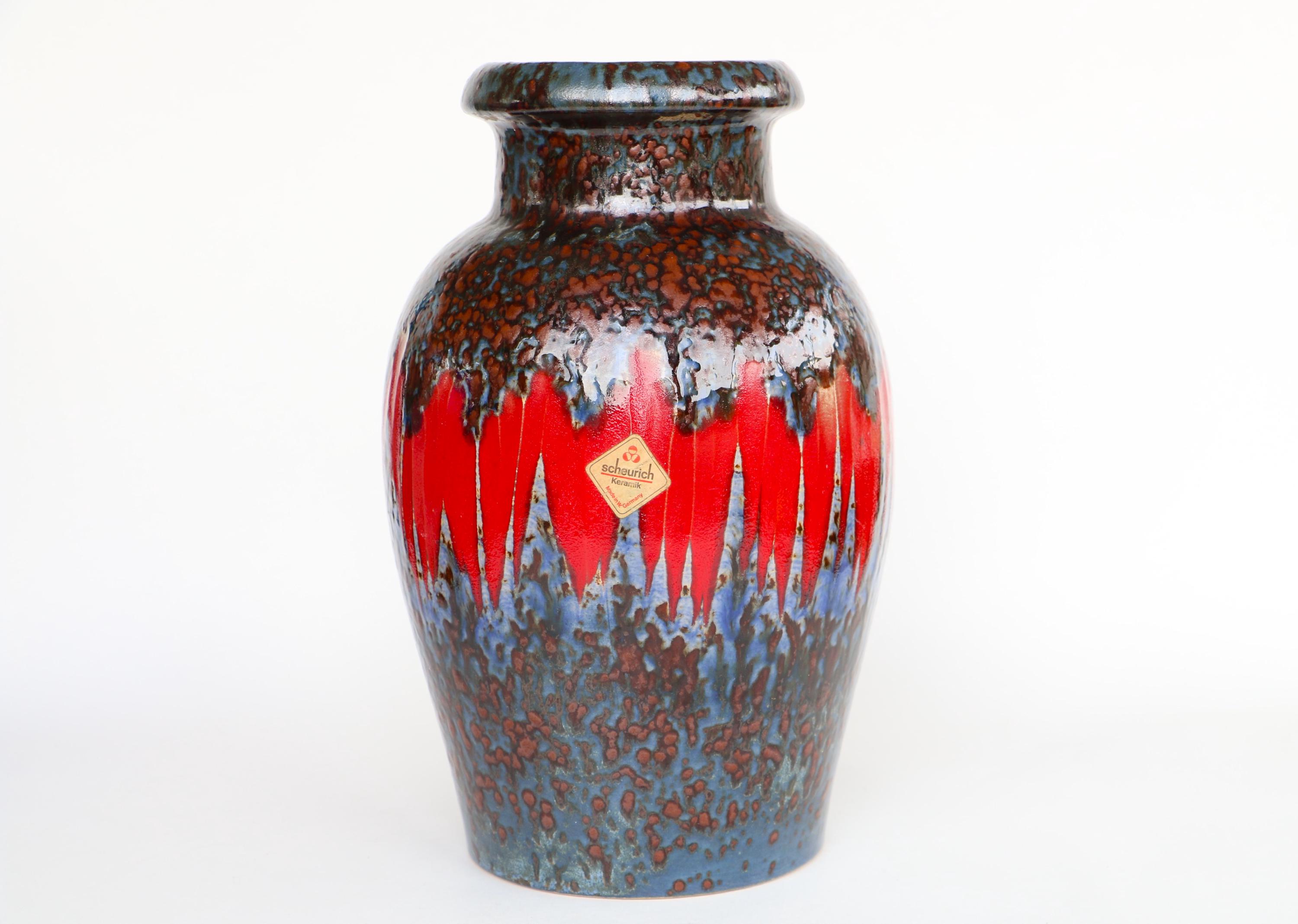 1960s Dümler&Breiden XXL fatlavj LORA Scheurich Lora Vase 291-28 FAT LAVA West German Pottery