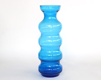 Türkisblaue Glasvase: Mid-Century Modern Ingrid Design