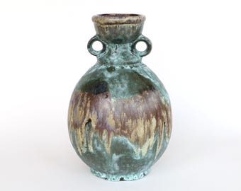 Ruscha Keramik 313 Vase Fat Lava, 1960s German Pottery, Kurt