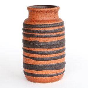 Cool Collectible Scheurich 231-15 vase brown black FAT LAVA west german pottery retro vintage mid century modern germany vase Modernist