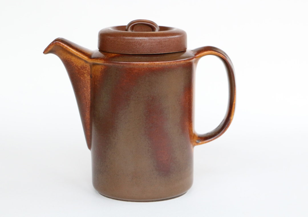 Arabia Ruska Coffee Pot Pottery Brown Finland Design Ulla Etsy