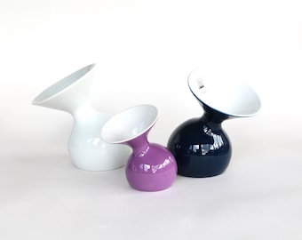 Juego de jarrones Lulu de la colección Vintage ASA: Cerámica posmoderna Memphis (azul, blanco, morado)