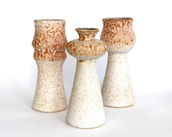 Conjunto de jarrones de cerámica del estudio Albert Kiessling: Cerámica moderna de mediados de siglo de Alemania del Este