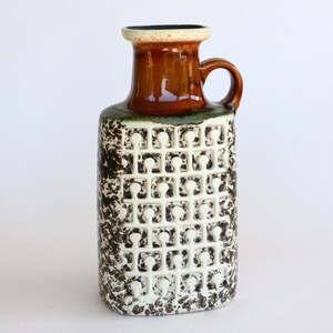 VEB Haldensleben Fat Lava vase 4091A East German pottery vintage brutalist mid century modern