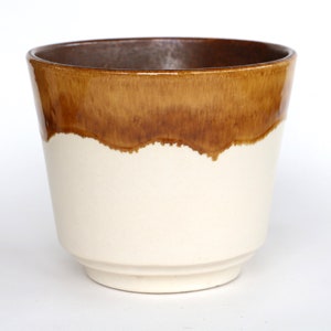 Large Fat Lava Plant Pot: West German Pottery, Mid-Century Modern Drip Glaze
