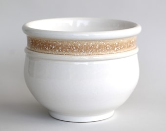 Maceta de cerámica vintage de Alemania Occidental, maceta de cactus de cerámica blanca moteada