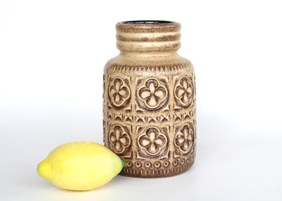 Scheurich Vase 289-18: 1970s Fat Lava West German Pottery
