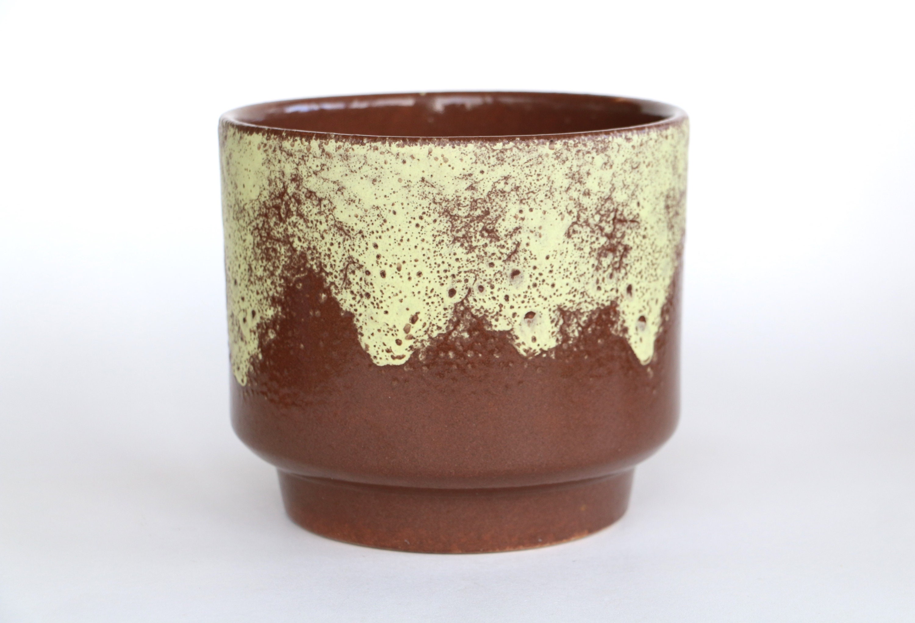 Vintage Dümler Breiden Flowerpot 70s Brown/beige/yellow