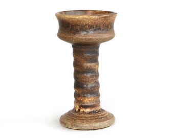 Lore Beesel Matt Camps Vase B131/2: 70s Dutch Studio Pottery, Matte Caramel Glaze