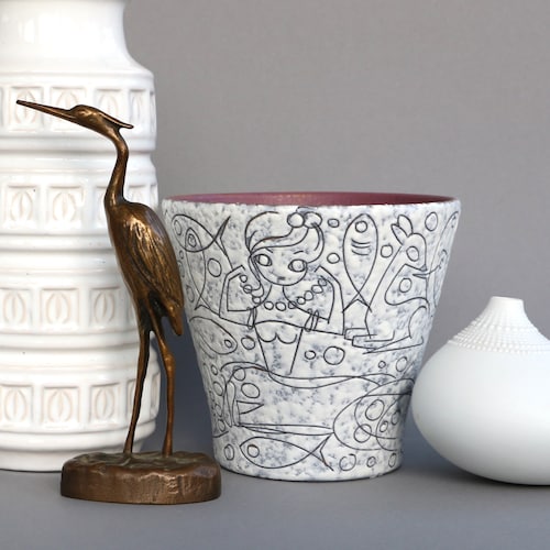 1960s Dümler&Breiden XXL fatlavj LORA Mid-Century Dümler and Breiden Large Fat Lava Vase For Sale