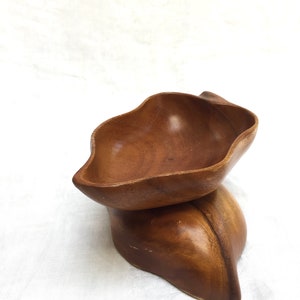 Mid-Century Wood Leaf Bowls