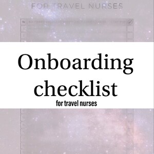 Onboarding Printable Downloadable Checklist For Travel Nurses RN Digital Download Guide For Traveling Nurse Contract Nurse Contract RN